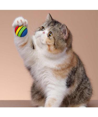 Rumyve 12 Pcs Rainbow Cat Toy Balls - Interactive Indoor Play Balls for Cats and Kittens - Buy Online on GoSupps.com