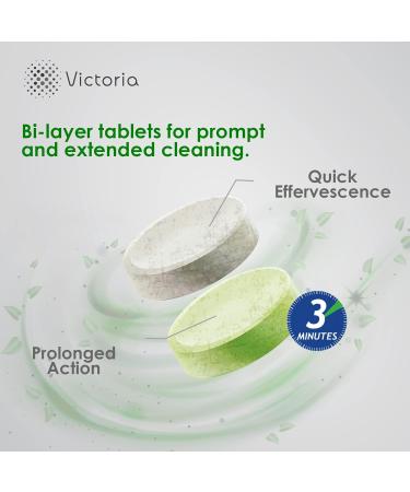 Victadent Denture & Mouth Guard Cleanser Tablets - 3 Min Plaque & Odor Removal, 120 Day Supply - USA Formulated - Buy Online on GoSupps.com