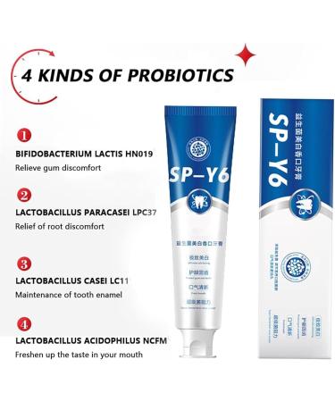 3 Pcs SP-Y6 Probiotic Toothpaste SP-Y6 Beneficial Bacteria Whitening Mouth Plaster Teeth Whitening Whitening Popular Toothpaste for Fresh Breath - Buy Online on GoSupps.com