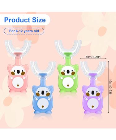 FRIUSATE 4 Pcs Silicone U-Shaped Kids Toothbrushes - Cartoon 360 Kids Toothbrush for Ages 2-6 - Food Grade Silicone - Buy Online on GoSupps.com