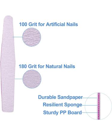 25 Pcs Double Sided Nail Files for Acrylic and Natural Nails | 100/180 Grit | Professional Manicure Pedicure Tool - Buy Online on GoSupps.com