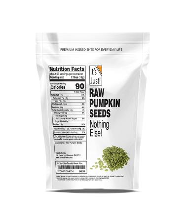 It's Just Pumpkin Seeds (Pepitas) 1.88lb - Raw Unsalted - Keto Friendly Snacking - Non-GMO - Packed in USA - Buy Online on GoSupps.com