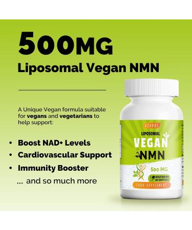 Liposomal Vegan NAD 500mg Capsules for Enhanced Cellular Energy | Vegan & Vegetarian Formula | 60 Count - Buy Online on GoSupps.com