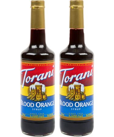 Torani Blood Orange Flavour Syrup 750ml bottle 2 Pack Dark black red Orange 750 ml (Pack of 2)