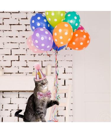Dher Pet Birthday Set - Pink Sequin Hat & Party Decoration for Dogs & Cats | Festive Birthday Accessories - Buy Online on GoSupps.com