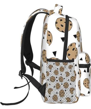 BHCASE Lightweight Casual Student Backpack - Fashionable And Versatile Backpack For School And Outdoor Activities 7.8x11.4x15.7 In Cookies Food Chocolate Chip Biscuits Pattern - Buy Online on GoSupps.com