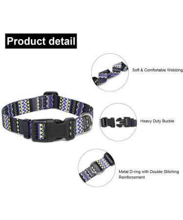 Buy Suredoo Adjustable Dog Collar - Soft Nylon for Small & Medium Dogs Tribal Violet (L 38-63 cm) - Buy Online on GoSupps.com