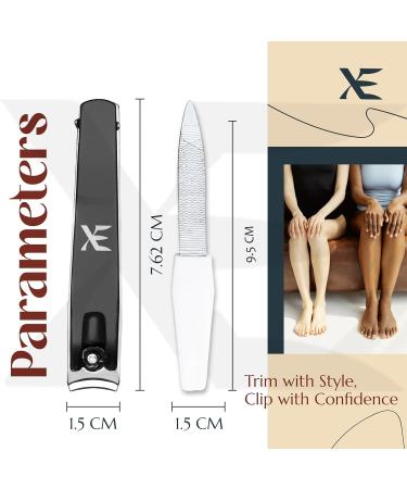 XE Nail Clipper with Disposable Nail File Stainless Steel Nail Cutter for Thick Fingernails and Toenails Wide Jaw Nail Clipper Set for Men and Women - Buy Online on GoSupps.com