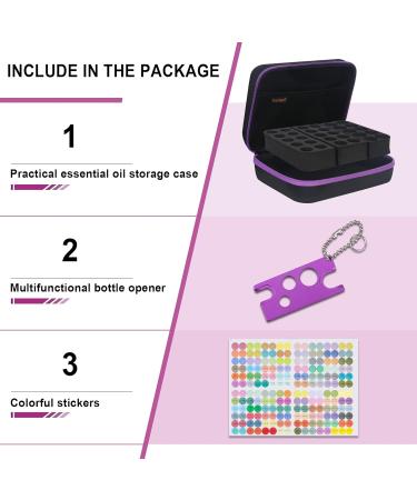 Canboc 30 Bottle Essential Oil Storage Holder Organizer Carrying Case - Black | Travel Bag for Young Living Oils with Labels & Bottle Opener - Buy Online on GoSupps.com