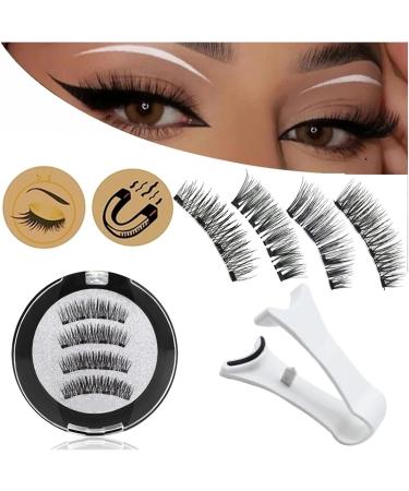 3PC 4 Magnetic Eyelashes Natural Eyelash Tape Without Glue Eyelashes Can Be Reused Best False Eyelashes (Size : KS02-4White) - Buy Online on GoSupps.com