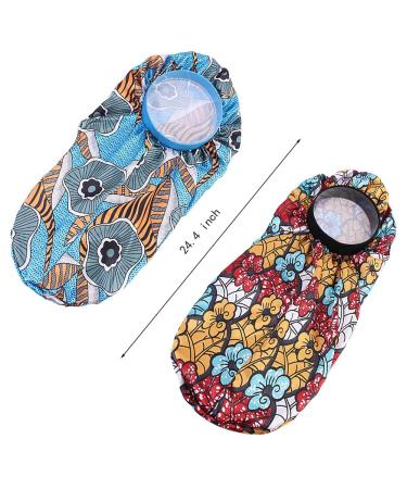 2PCS Extra Long Satin Bonnet Set for Braids Hair - Blue Flowers & Colorful Clouds - Buy Online on GoSupps.com