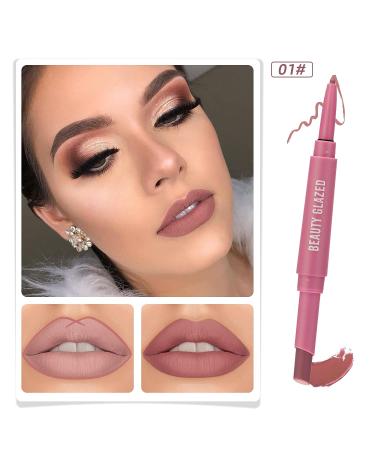 Beauty Glazed Double Head Lipstick & Lip Liner Set - Velvety Matte Finish, Long-Lasting & Waterproof | Smudge-Proof Matte Color Stay Makeup - Buy Online on GoSupps.com