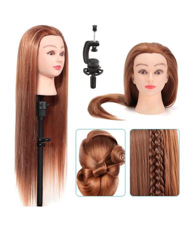 Frising Head Exercise Head - Professional 66 cm Brown Makeup Training Head for Hairdressers & Cosmetology - Buy Online on GoSupps.com
