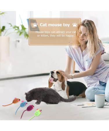 VILLCASE 12PCS Cat Toy Mouse-Elastic Rope Mouse Toy Cat Teaser Mouse Toy Creative Pet Cat Teeth Grinding Chew Toys for Small Medium Large Cat (Random Color) Assorted Color 12PCS 12X3.5cm - Buy Online on GoSupps.com