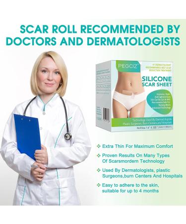 Silicone Scar Sheets & Tape - Medical Scar Removal Strips for Surgery Keloid C-Section Acne | Reusable | 1.6 x 120 Roll - Buy Online on GoSupps.com