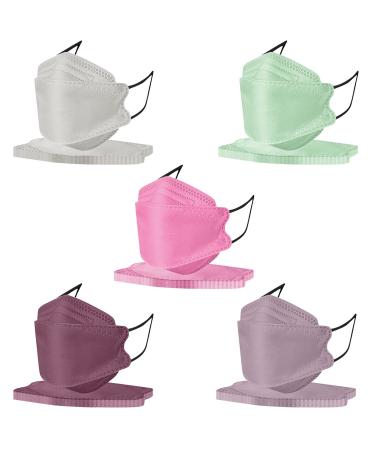 Qinmmsports 50 pieces adult mouth protection 3d colorful mouth and nose protection protection_maske_wunder-beautiful fish shape dustproof foldable breathable oral protection for women men a-08 unit size