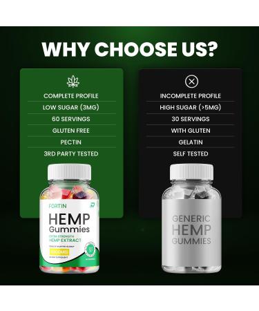 Fortin Gummies - Fortin Hemp Gummies Fortin Official Formula Hemp Gummies - Natural Hemp Oil Advanced Formulation Fortin Hemp Gummies Reviews (2 Pack - 120 Gummies) - Buy Online on GoSupps.com