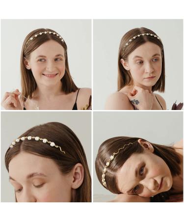 Powmag Set of 3 Wedding Party Faux Pearls Rhinestone Headband - Elegant Bridal Hair Accessories for Weddings Parties & Valentine's Gifts - Buy Online on GoSupps.com