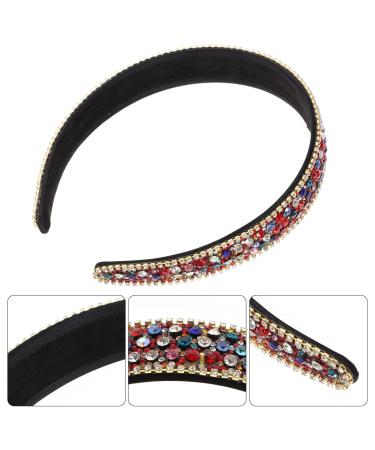 Frcolor Crystal Alice Band - Girls Wide Rhinestone Hair Hoop for Party & Festival Costumes - Mixed Color Headband - Buy Online on GoSupps.com