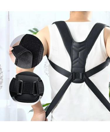 Back Adjustable Neck Brace Training Equipment Home Office Man Woman Posture Shoulder Support Correction Belt Black S - Buy Online on GoSupps.com
