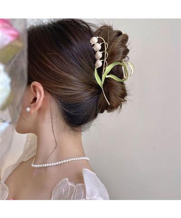 Lily of The Valley Non-Slip Metal Hair Clip - Elegant Orchid Flower Fashion Accessory - Buy Online on GoSupps.com