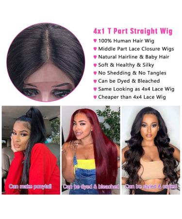 CHEETAHBEAUTY 20 Inch T Part Lace Front Wig - Natural Black Human Hair for Black Women - Buy Online on GoSupps.com