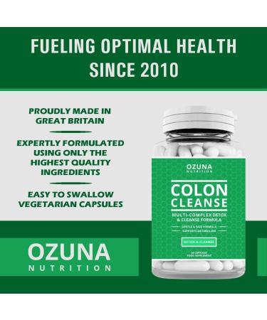 OZUNA NUTRITION Natural Colon Cleanse Detox High Strength Multi Complex for Bowel Cleanse Constipation Relief and Reduced Bloating 60 Capsules - Buy Online on GoSupps.com