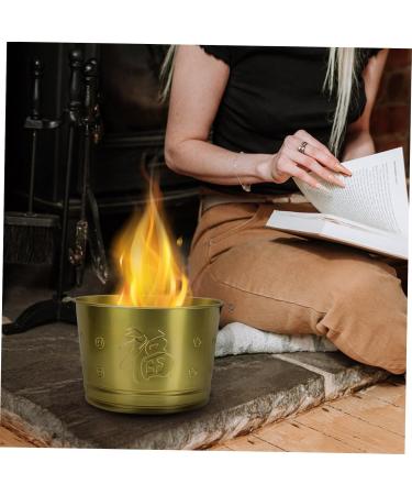 BESPORTBLE 1pc Burn Use Incinerator Sacrificial Traditional Burning Chinese Stainless Bucket Paper Golden - Buy Online on GoSupps.com