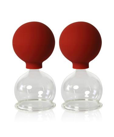 Lauschaer glass cupping glasses with ball 2 pieces 50 mm for professional medicine fireless cupping cupping glass cupping glasses