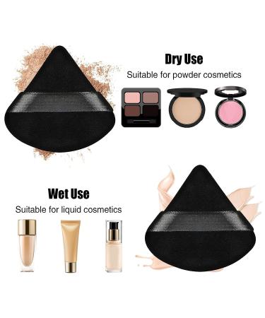 Pimoys 4-Piece Powder Puff Set for Face and Body Makeup - Velour Triangle Puffs for Loose Powder, Foundation, and Setting Powder - Wet and Dry Beauty Tool in Black - Buy Online on GoSupps.com