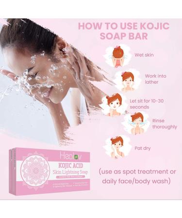 Healov Kojic Acid Soap for Face & Body - Natural Collagen & Kojic Acid Bar for Even Tone & Glowing Skin - 5.6oz - All Skin Types - Buy Online on GoSupps.com
