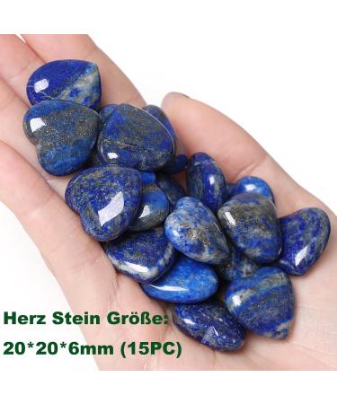 Xiannvxi 15pcs Blue Sodalite Heart Stones - Natural Gemstones for Reiki Healing Meditation | Love Palm Bag Stones - Buy Online on GoSupps.com