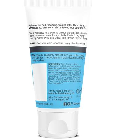 Below The Belt Grooming Fresh & Dry Ball Cool Ball Intimate Deodorant For Men Protects against Sweat Odour and Chafing Cool Mint Fragrance 2 x 75ml Cool Mint 75 ml (Pack of 2) - Buy Online on GoSupps.com