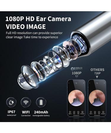 Ear Wax Removal Kit with Camera and Light - 1080P Otoscope Ear Cleaner for iPhone & Android - 7 Pcs Ear Set Included - Black - Buy Online on GoSupps.com