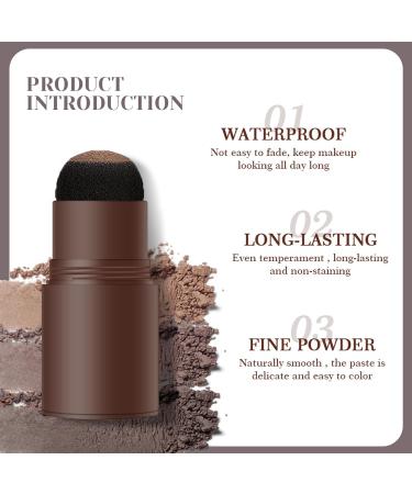 Eyebrow Powder Stamp Set - Reusable Dark Brown Eyebrow Stamp with Brushes & Stencils for Perfect Brow Formation | Home Salon Makeup Tools - Buy Online on GoSupps.com