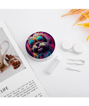 Shih Tzu Dog Contact Lens Case with Mirror | Cute Portable Eye Lens Box Travel Kit - Buy Online on GoSupps.com