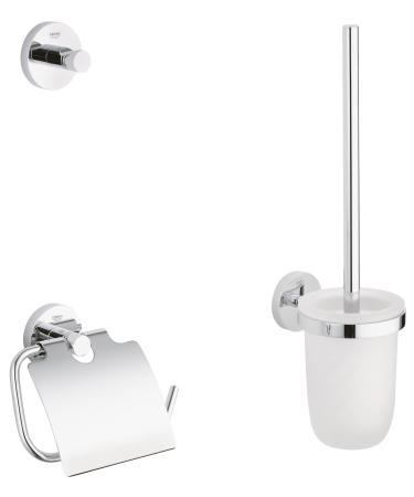GROHE Essentials Accessories Bath (WC set 3 in 1 material: glass / metal) chrome 40407001 round white