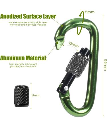 Leiptes 10-Piece Colorful Aluminum Carabiner Set with Screw Cap Perfect for Camping Hiking & Travel Gear - Buy Online on GoSupps.com