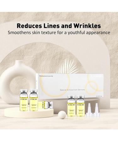 Hyaluronic Acid for Microneedling Concentrate Ampoules for Anti Aging Restore Replenish Skin Intense Moisturizing Booster for Glowing Skin 5 Vials 0.35 Fl Oz - Buy Online on GoSupps.com