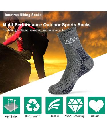 Innotree 3 Pack Men's Full Cushioned Hiking Walking Socks - Quarter Crew Socks for Men - Buy Online on GoSupps.com