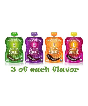 Mamma Chia Squeeze (4 variety pack of 12), 3.5 oz