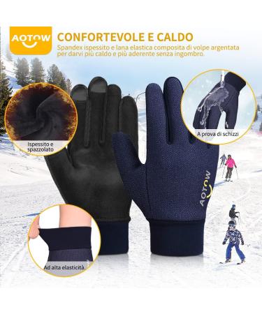 Shop Aotow Kids Winter Gloves - Touchscreen Waterproof Windproof Thermo Fleece for Cycling & Running (Ages 4-12) - Buy Online on GoSupps.com