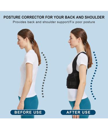 Back Brace Posture Corrector for Men & Women - Adjustable Scoliosis Support Hunchback Straightener Upper & Lower Back Trainer (Large Waist 35-39 inch - Buy Online on GoSupps.com