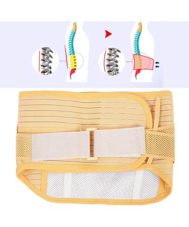 Adjustable Lumbar Support Belt for Pain Relief | Breathable Unisex Fixing Belt for Sciatica & Scoliosis - Yellow - Buy Online on GoSupps.com
