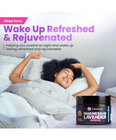 Magnesium lotion body cream for nighttime and bedtime tired legs soothing relief magnesium glycinate muscle butter 8.67 oz relaxation Sleep Easy Formula with lavender - Buy Online on GoSupps.com