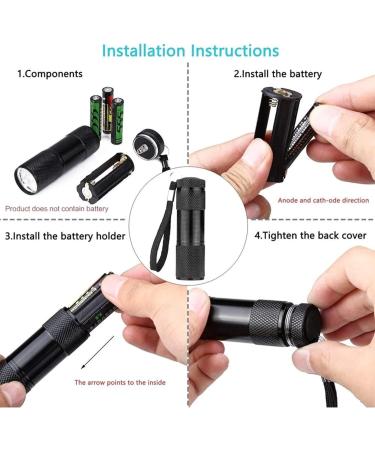 TOINGO UV Flashlight 9 LED 395nm Blacklight Detector for Dog Urine & Pet Stains - Buy Online on GoSupps.com