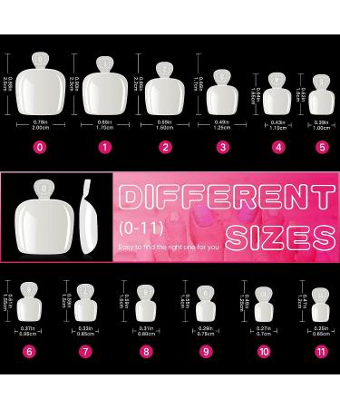 AORAEM Toenail Press on Nails 120Pcs | Natural Short Fake Toe Nails for Girls and Women | 12 Sizes - Natural-120 - Buy Online on GoSupps.com