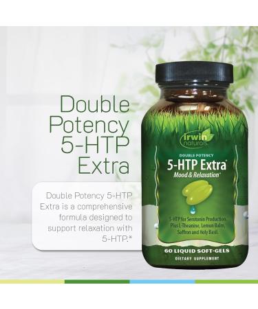 Irwin Naturals Double Potency 5-HTP Extra - 60 Liquid Soft-Gels, Pack of 3 - for Relaxation & Serotonin Production - 90 Total Servings - Buy Online on GoSupps.com