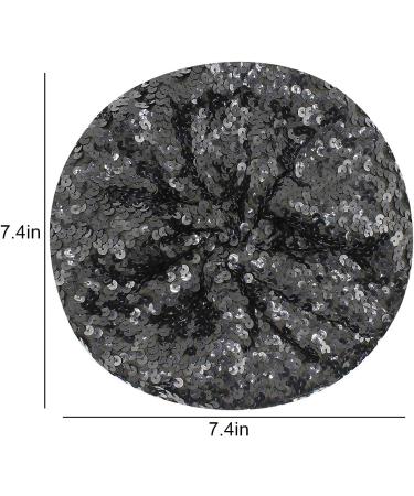 AIBEARTY Women's Sparkly Sequin Beret Hat - Fashionable Stretch Beanie Cap for Party, Club, Halloween in Black - Buy Online on GoSupps.com