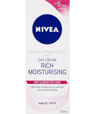 NIVEA Daily Essentials Rich Moisturising Day Cream SPF 15 - Hydrating 50ml for All Skin Types - International Shipping Available - Buy Online on GoSupps.com